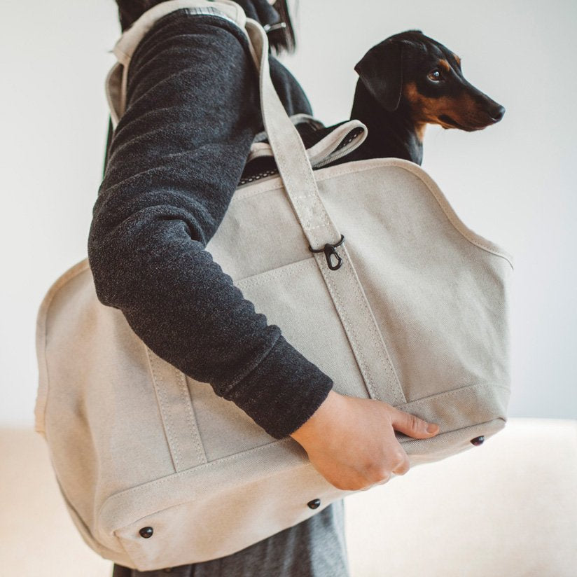 Linen Square Tote Carry Bag